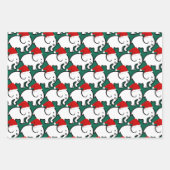 White Elephant Santa Hat Design Wrapping Paper ラッピングペーパーシート (正面)