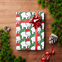 White Elephant Santa Hat Wrapping Paper Roll ラッピングペーパー