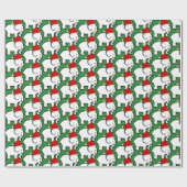 White Elephant Santa Hat Wrapping Paper Roll ラッピングペーパー (フラット)