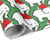 White Elephant Santa Hat Wrapping Paper Roll ラッピングペーパー (ロールコーナー)