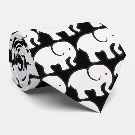 White Elephants Design Necktie ネクタイ (ロール)