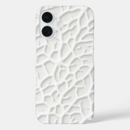 White Embossed iPhone Case with Abstract Texture iPhone 16ケース