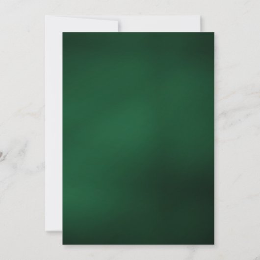 White Emerald Green Gold Marble Save The Date Card 招待状 (裏面)
