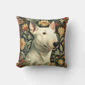 White English Bull Terrier Victorian Floral クッション (正面)