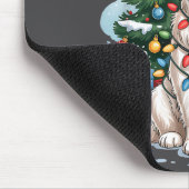 White English Golden Retriever Santa Hat Christmas マウスパッド (コーナー)