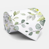 White Eucalyptus Greenery Wedding ネクタイ (ロール)