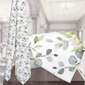 White Eucalyptus Greenery Wedding ネクタイ