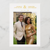 White Exquisite Ornate Tulips Frame Photo Wedding  箔招待状 (正面)