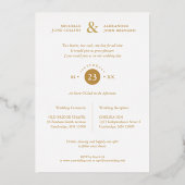 White Exquisite Ornate Tulips Frame Photo Wedding  箔招待状 (裏面)