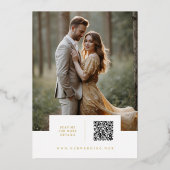 White Exquisite Simple Wedding Botanical Monogram 箔招待状 (裏面)