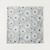 White fabric fine lace texture with elegance seaml タペストリー (正面(横))