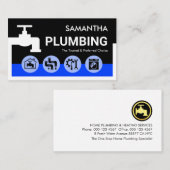 White Faucet Blue Water Pipe Frame 名刺 (正面/裏面)