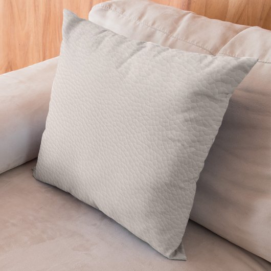 White Faux Leather Pattern Throw Pillow クッション