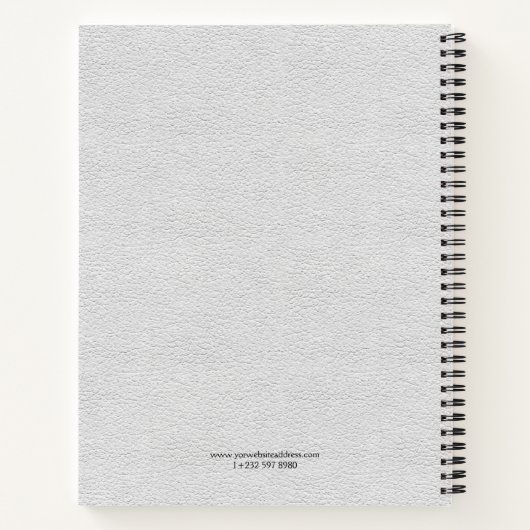 White faux leather texture ノートブック (裏面)