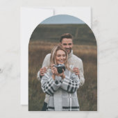 White Faux Relief  Roses Photo  Casual Wedding 招待状 (裏面)