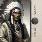 White Feather Chief & Tomahawk Decoupage 薄葉紙