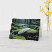 White Feather On a 考え Rock's of You カード (黄色い花)