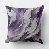 White Feathery and Purple クッション (正面)