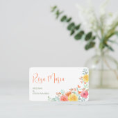 White Feminine Watercolor Floral Event Planner 名刺 (スタンド正面)