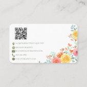 White Feminine Watercolor Floral Event Planner 名刺 (裏面)