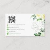 White Feminine Watercolor Floral Event Planner 名刺 (裏面)