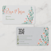 White Feminine Watercolor Floral Event Planner 名刺 (正面/裏面)