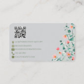 White Feminine Watercolor Floral Event Planner 名刺 (裏面)