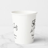 White Fifty and Fabulous Script Birthday Party 紙コップ (右)