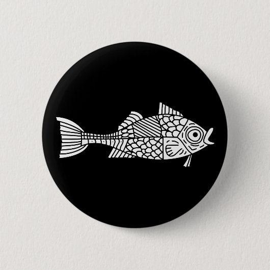White Fish 缶バッジ (正面)