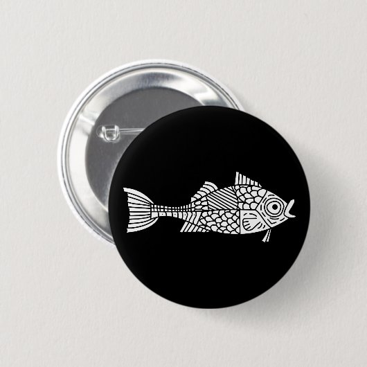 White Fish 缶バッジ (正面&裏面)
