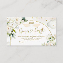 White Floral Baby Heaven Sent Diaper Raffle