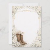 White Floral Baptism Invite with Cowboy Boots 招待状 (裏面)