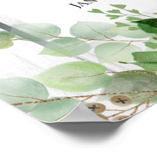 White Floral Celebration of Life Poster ポスター (角)