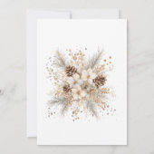 White Floral Christmas Bridal Shower 招待状 (裏面)