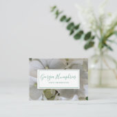 White Floral Classic Business Card コーリングカード (スタンド正面)