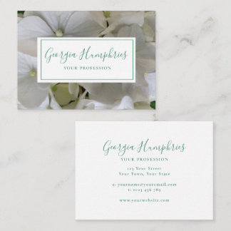 White Floral Classic Business Card コーリングカード