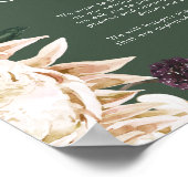 White Floral | Dark Green Unplugged Ceremony ポスター (角)