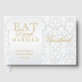 White Floral Eat, Drink and Be Married Guestbook ゲストブック (正面)