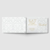 White Floral Eat, Drink and Be Married Guestbook ゲストブック (全面)