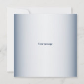 White Floral Elegant Blue Gray サンキューカード (裏面)