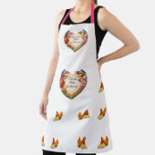 White Floral Faith-Inspired Kitchen Apron for Mom エプロン (インサイチュ)