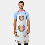 White Floral Faith-Inspired Kitchen Apron for Mom エプロン (着用した状態)