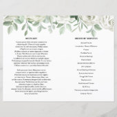 White Floral Funeral Program Template (裏面)