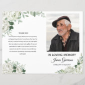 White Floral Funeral Program Template (正面)