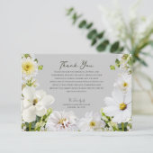 White Floral Funeral Thank You Card サンキューカード (スタンド正面)