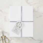 White Floral Greenery First Communion Favor ギフトタグ (より糸付き)