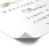 White Floral Greenery First Communion Welcome ポスター (角)