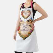 White Floral Heart  Kitchen Apron for Mom エプロン (インサイチュ)