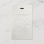 White Floral Memorial Card 名刺 (裏面)