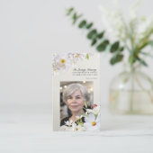 White Floral Memorial Card 名刺 (スタンド正面)